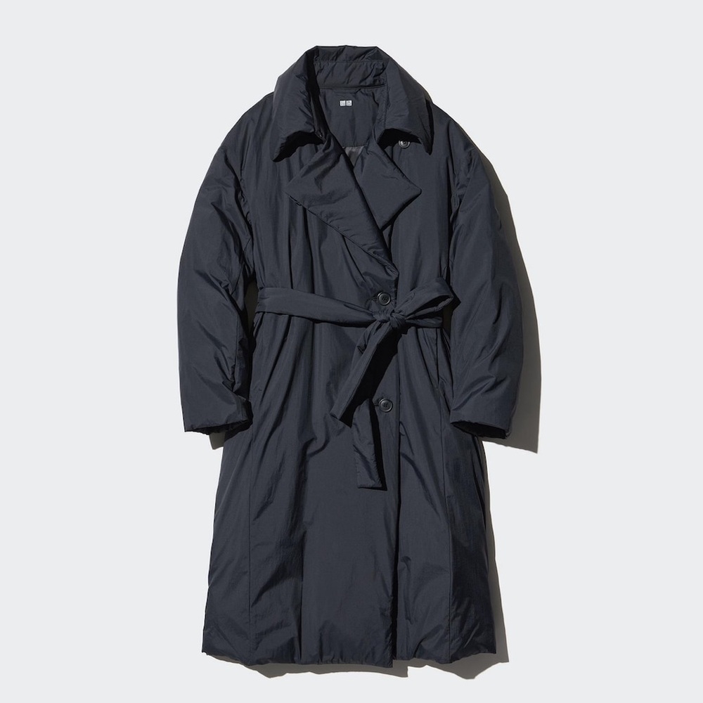 NWT Uniqlo Trench Coat with belt and down fill